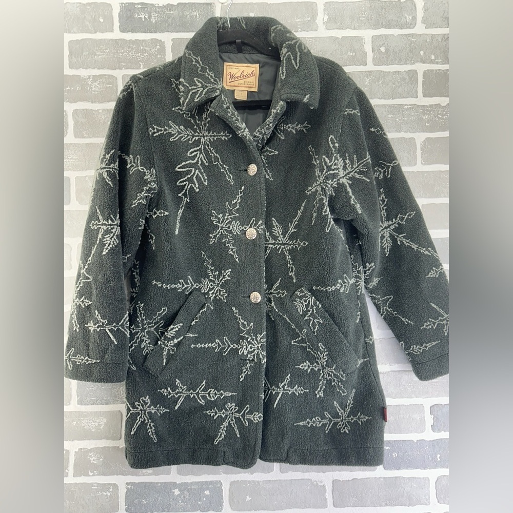Woolrich Vintage Snowflake Fleece Sherpa Coat Size‎ Small